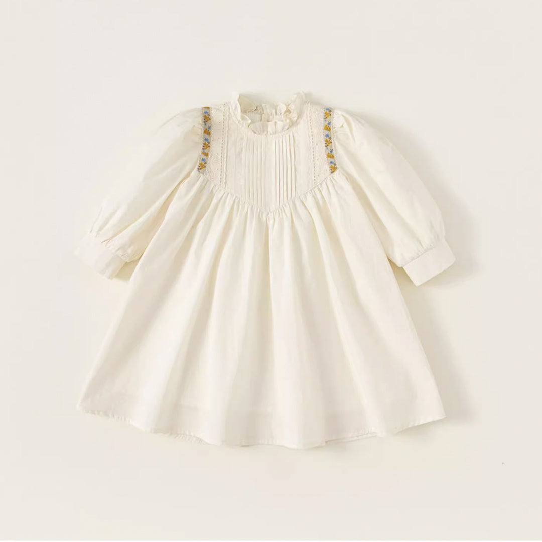 pleats flower pattern one-piece – biscuit closet