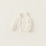 stand collar white frill shirt