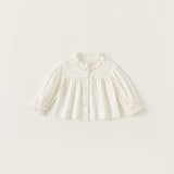 stand collar white frill shirt