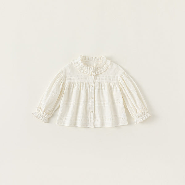 stand collar white frill shirt