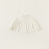 stand collar white frill shirt