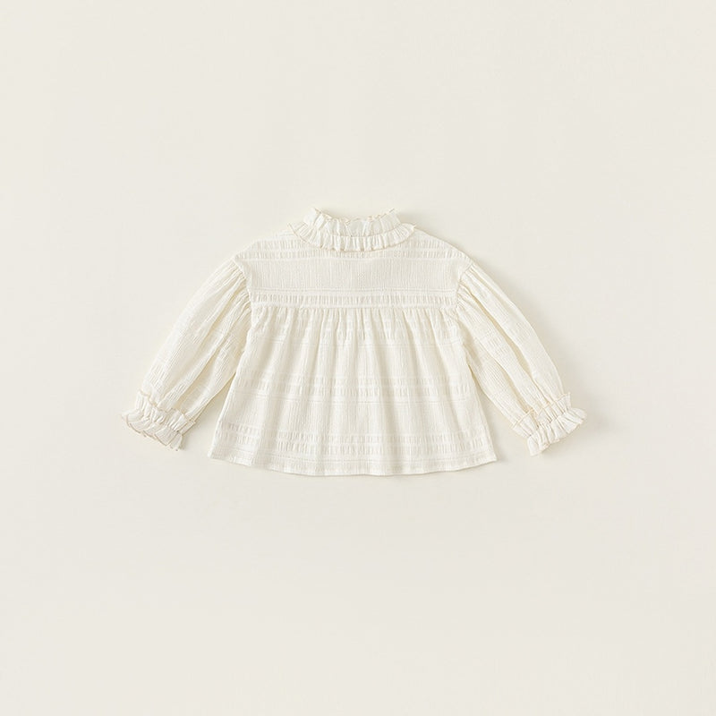 stand collar white frill shirt