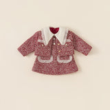 girly red tweed one-piece with jacket