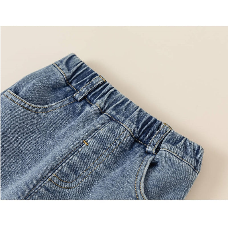 fleece accent denim pants with fleece lining