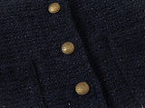 navy tweed formal set-up