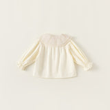 ivory frill blouse