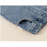 fleece accent denim pants with fleece lining