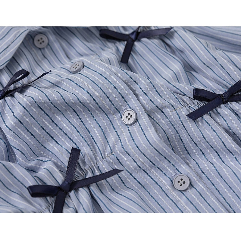 blue border ribbon shirt