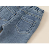 fleece accent denim pants with fleece lining