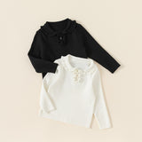 frill collar rib knit