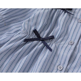 blue border ribbon shirt