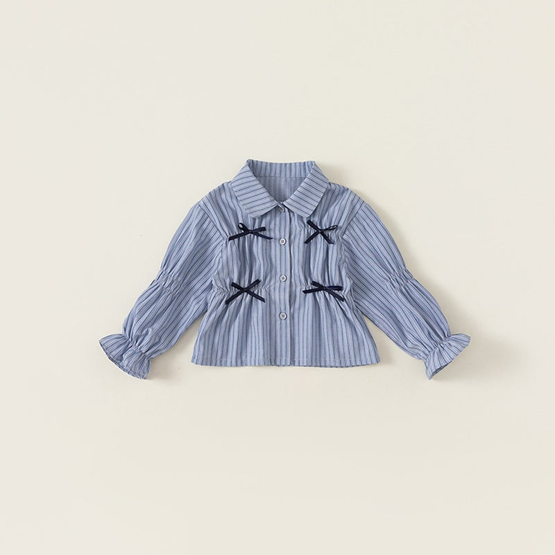 blue border ribbon shirt