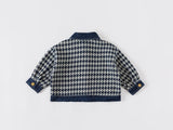 houndstooth pattern denim jacket