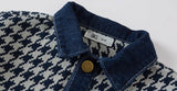 houndstooth pattern denim jacket