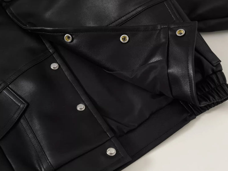 fake leather minimal jacket