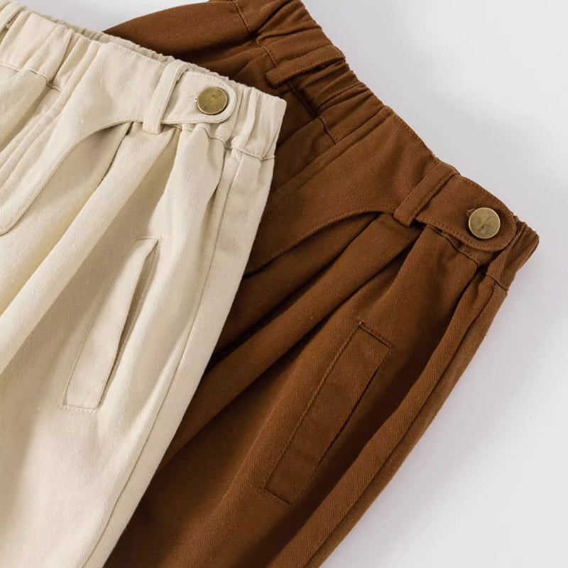 cotton tuck pants