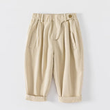 cotton tuck pants