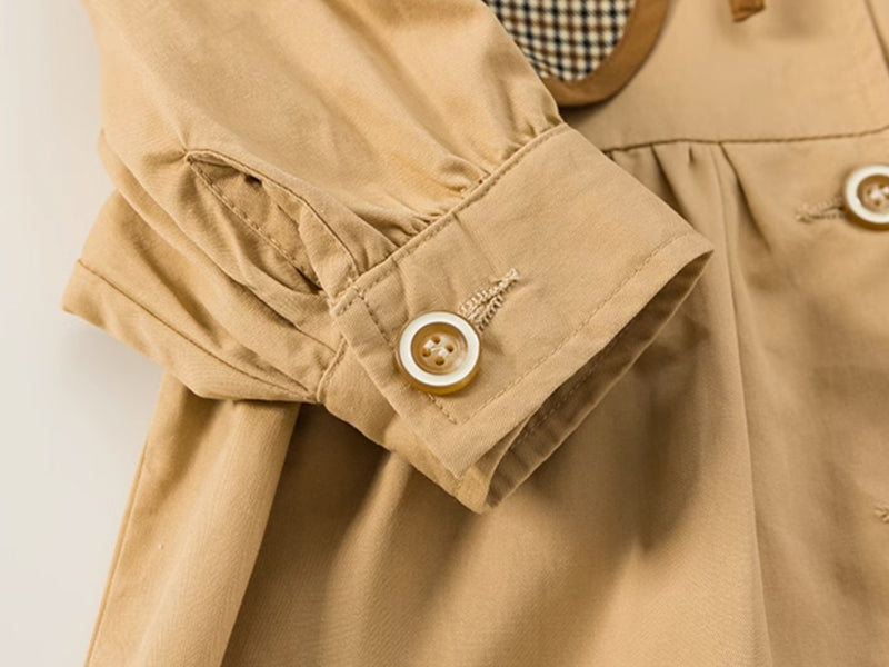 check collar trench coat