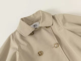 double button A-line trench coat