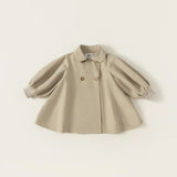 double button A-line trench coat