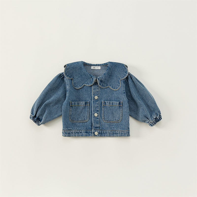 girly collar denim jacket