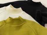 highneck knit with fleece lining