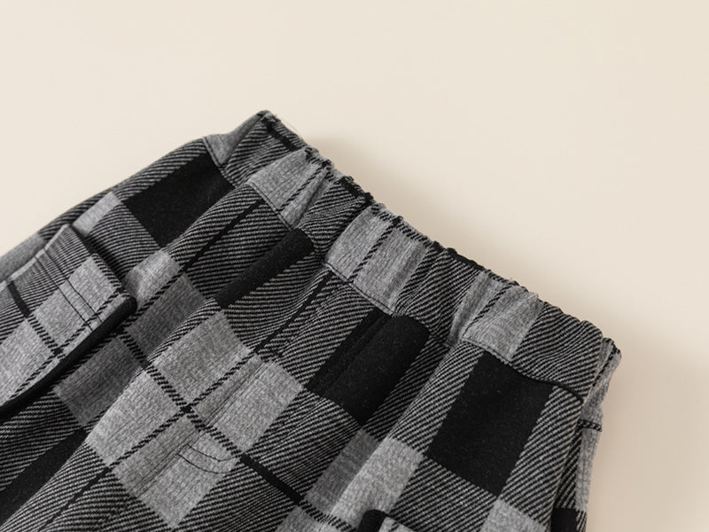 monotone check pants