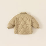 beige down jacket with fleece lining