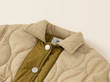 beige down jacket with fleece lining