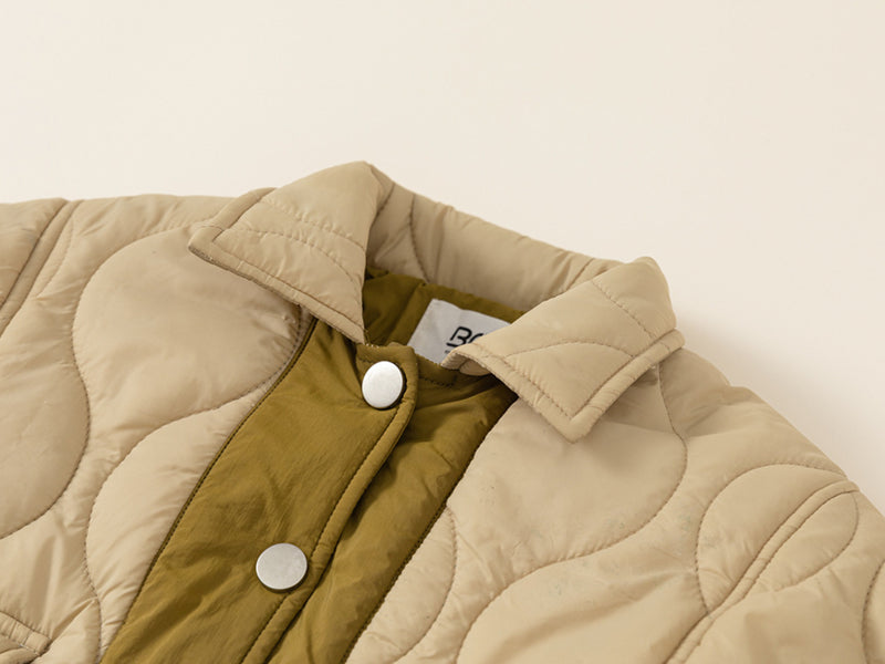 beige down jacket with fleece lining