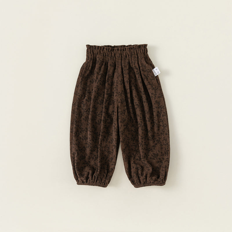 flower print corduroy pants